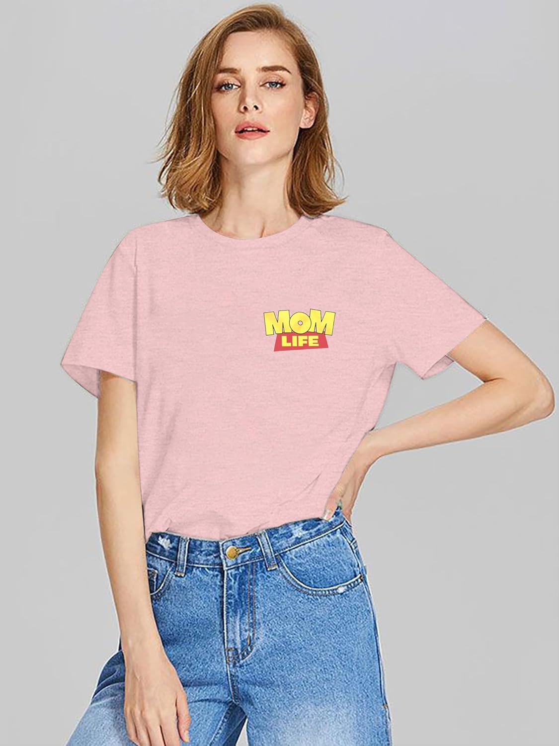Mama Shirt for Women Mom Life T Shirt Mothers Day Tops Mom Birthday Crewneck Short Sleeve Tops - Image 3