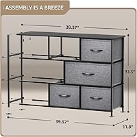 Vista 124 de Sorbus Cómoda con 8 cajones - Mueble para almacenar ropa para niño, para dormitorio, pasillo, clóset, oficina – Marco de acero, parte superior