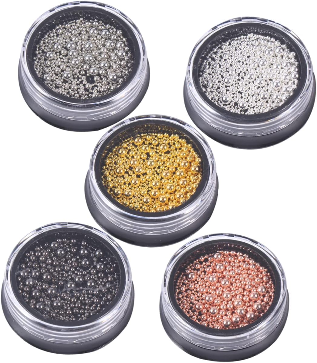 FRCOLOR 15sets Nail Metal Beads Nail Art Rhinestones Kit Charms Art Supplies for DIY