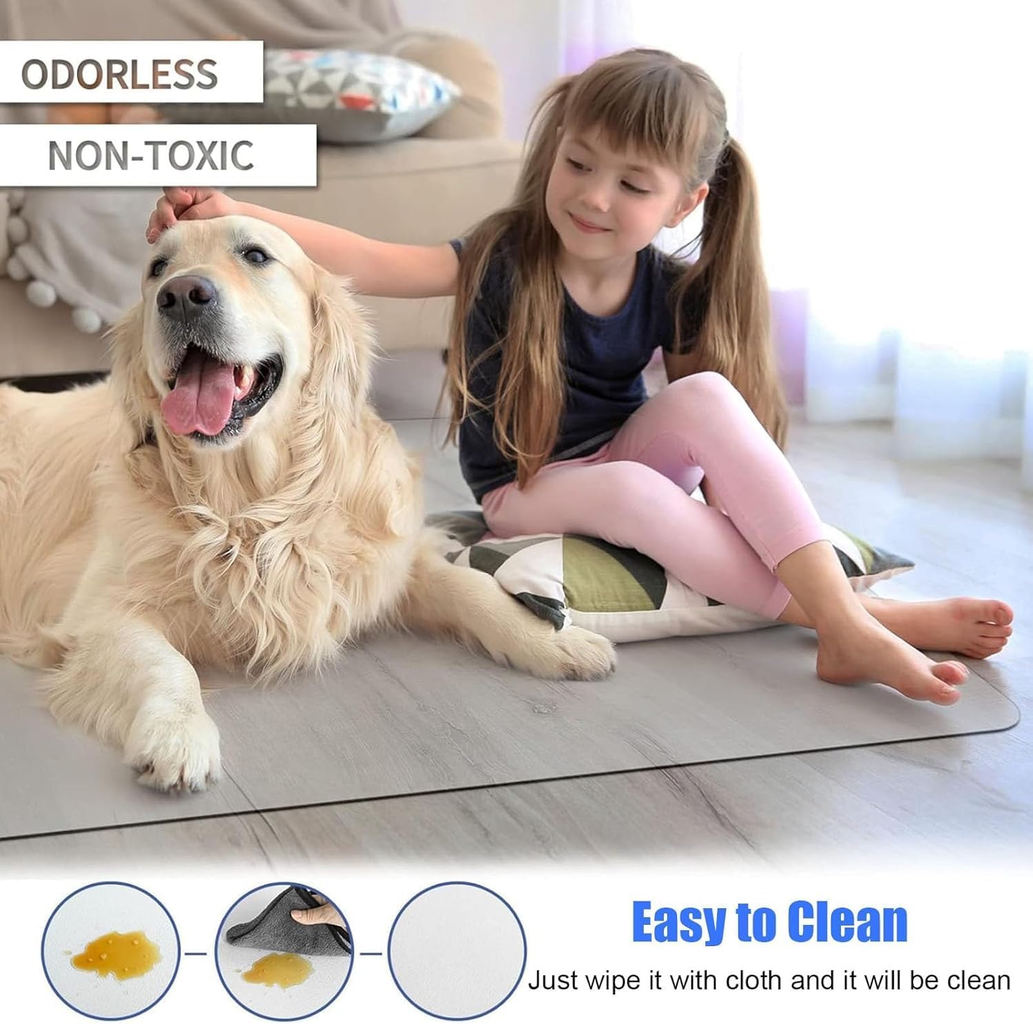 Round Office Chair Mat, Clear Vinyl Plastic Floor Protector for Low-Pile Carpet, 1.5mm Thick Heavy Duty, Easy to Clean, Multiple (Customizable) (Diameter 60cm (24"))