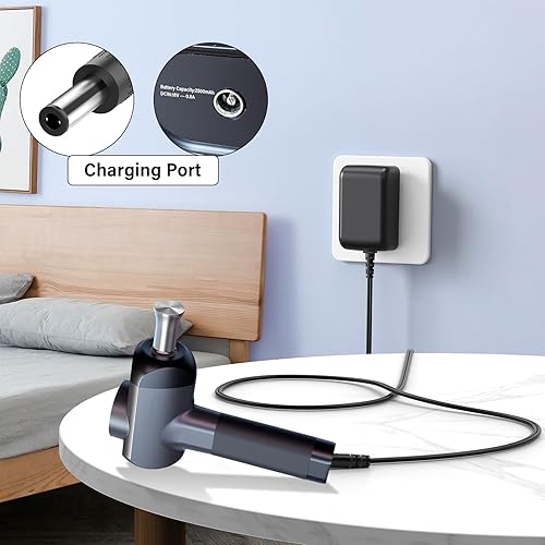 Miniatura 5 de Repuesto de cargador de pistola de masaje de 18 V compatible con BOB y Brad X6 Pro, adaptador de CA para Bob y Brad X6 Pro, pistola de masaje de