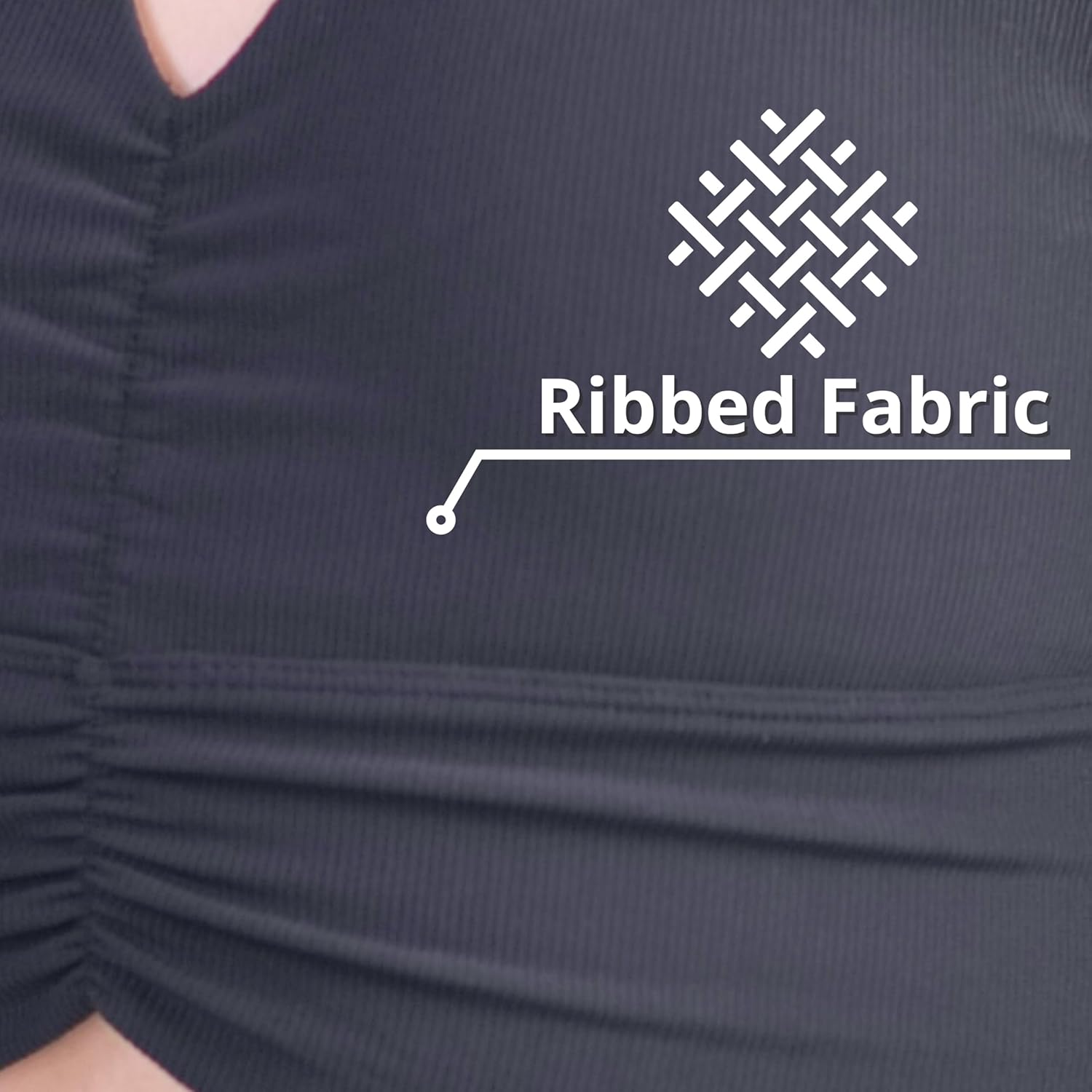 Women's Compression Ribbed Sports Bra - Medium Support Wirefree Longline Top - Image 2