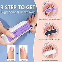 Vista 5 de Nail Shine Buffer Block Kit - All in One 4 Way Shiny Buffer Nail Shiner Polisher Buffing Smoothing Blocks for Natural Nails 4Pcs