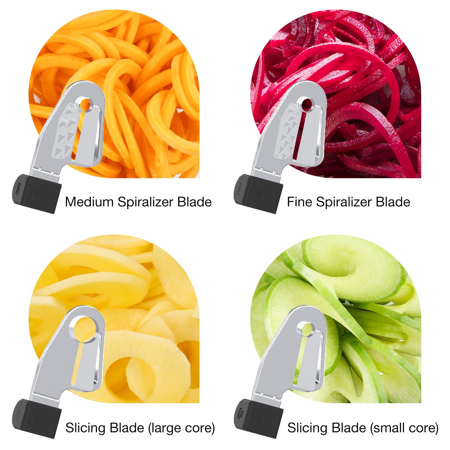 Lot de 5 pinces à spirales compatibles avec le mixeur KitchenAid Livré avec pelure, âme et tranche, trancheuse à légumes (pas de spiraliseur de marque Kitchaid)