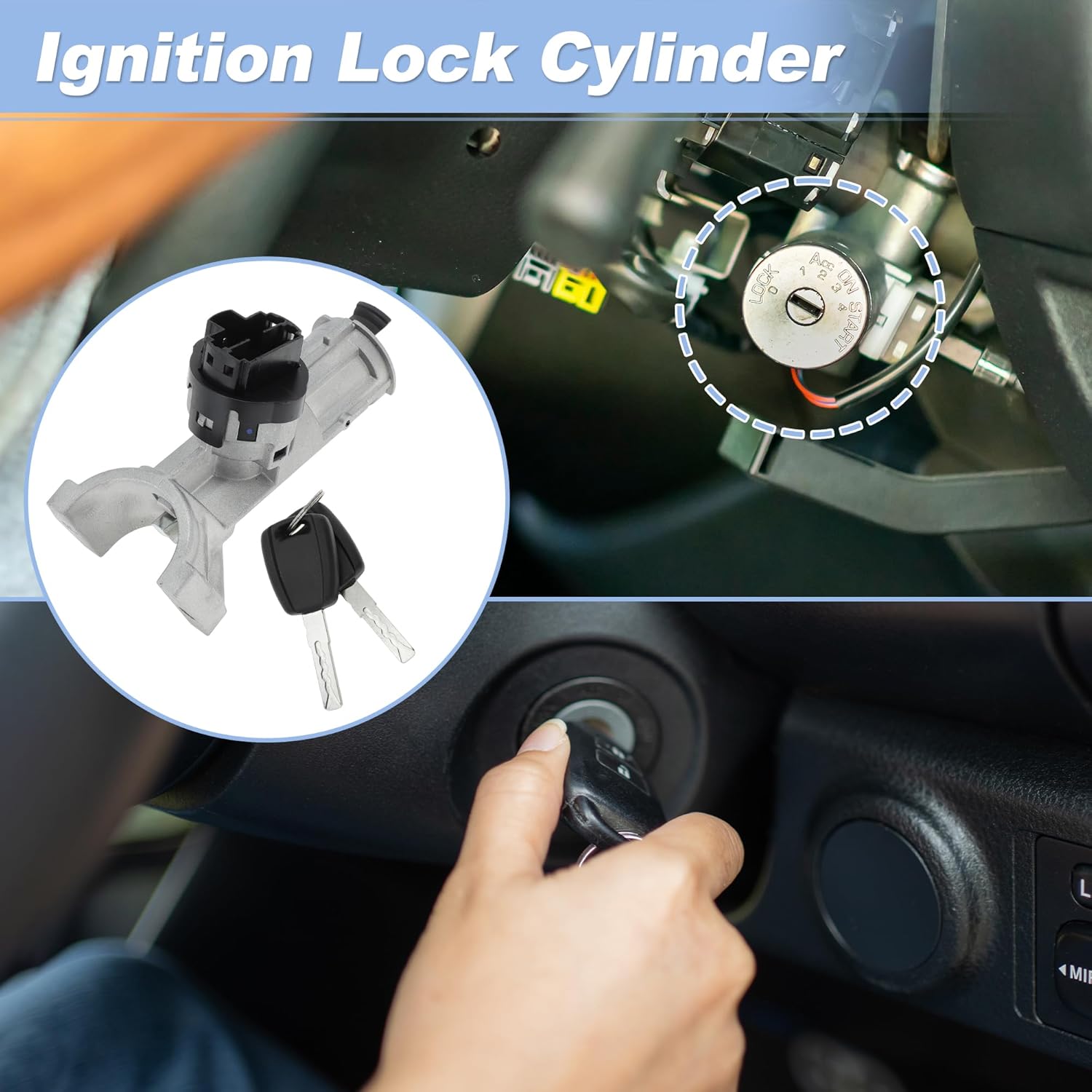 No.8XL669WERA Ignition Lock Cylinder for Dodge for Ram Promaster 1500 2500 3500 2014-2021 Ignition Switch Cylinder Barrel Lock with 2 Key Set