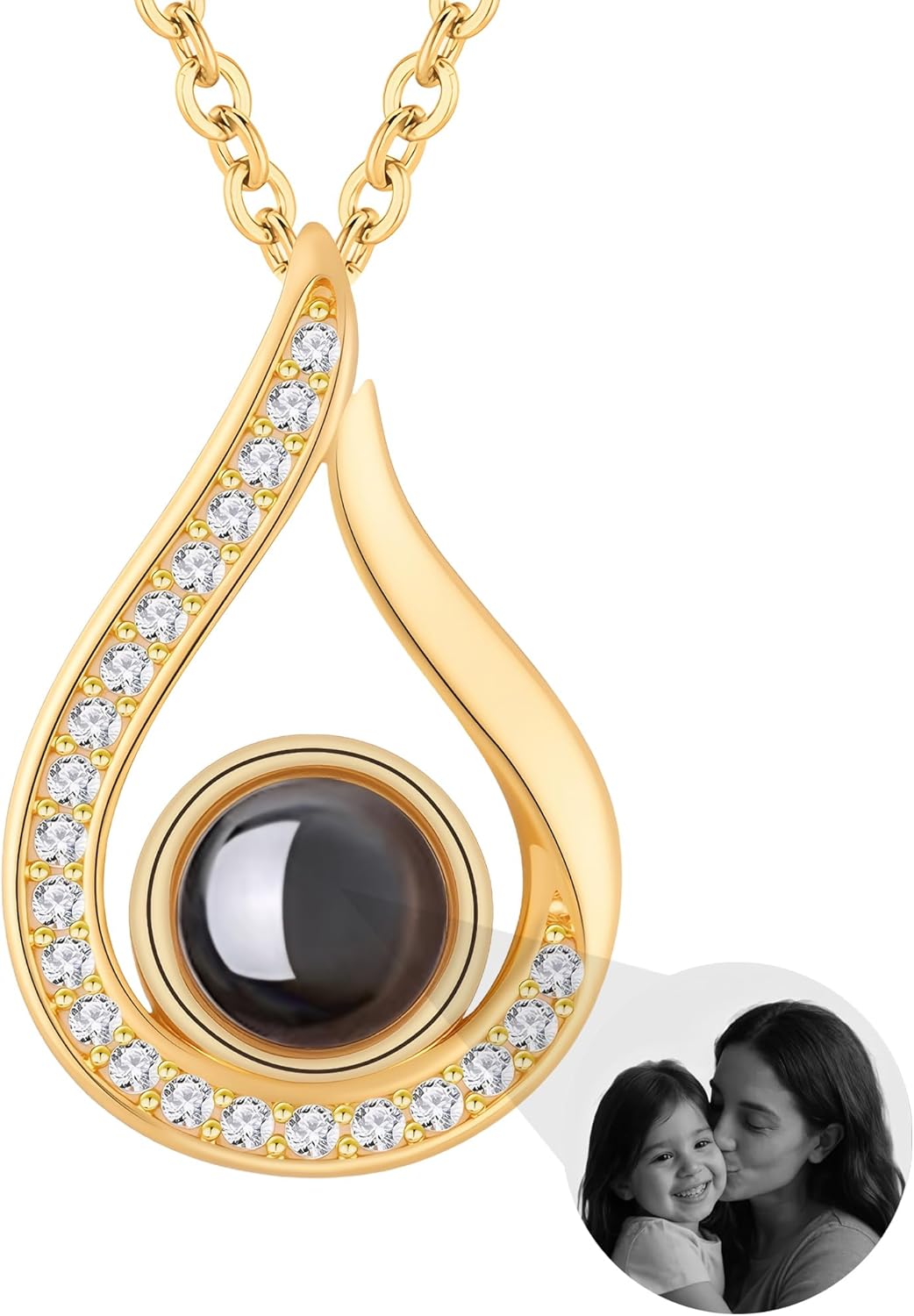 Sterling Silver Photo Necklace - Projection Necklace Personalized Picture - Custom With Hidden Photo Jewelry