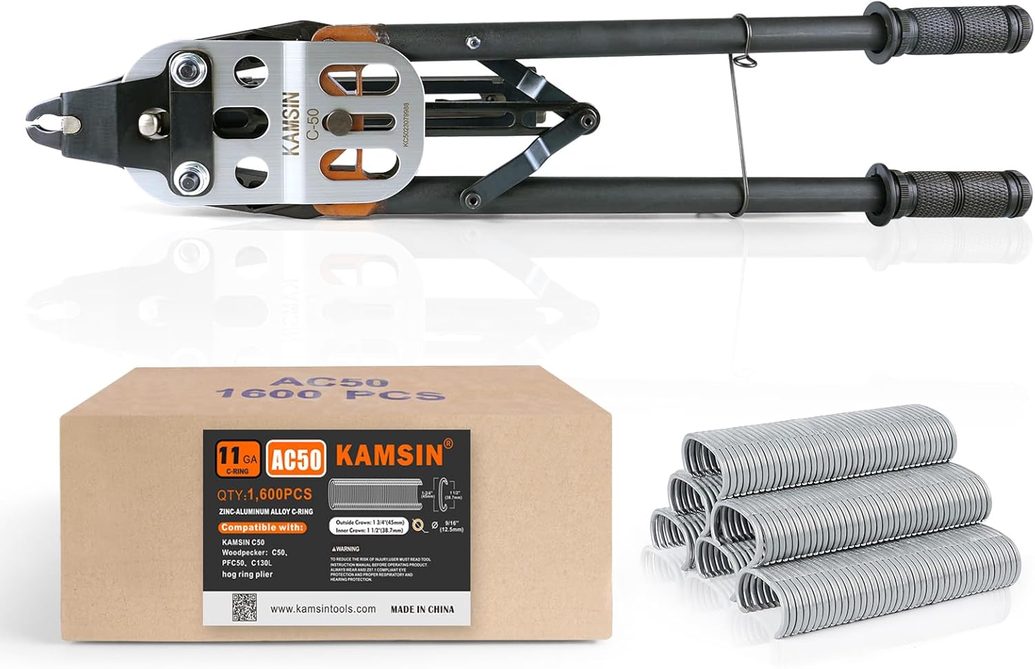 Combination of C50 Gabion Plier and 1600PCS Zinc-Aluminum Alloy Hog Ring Staples