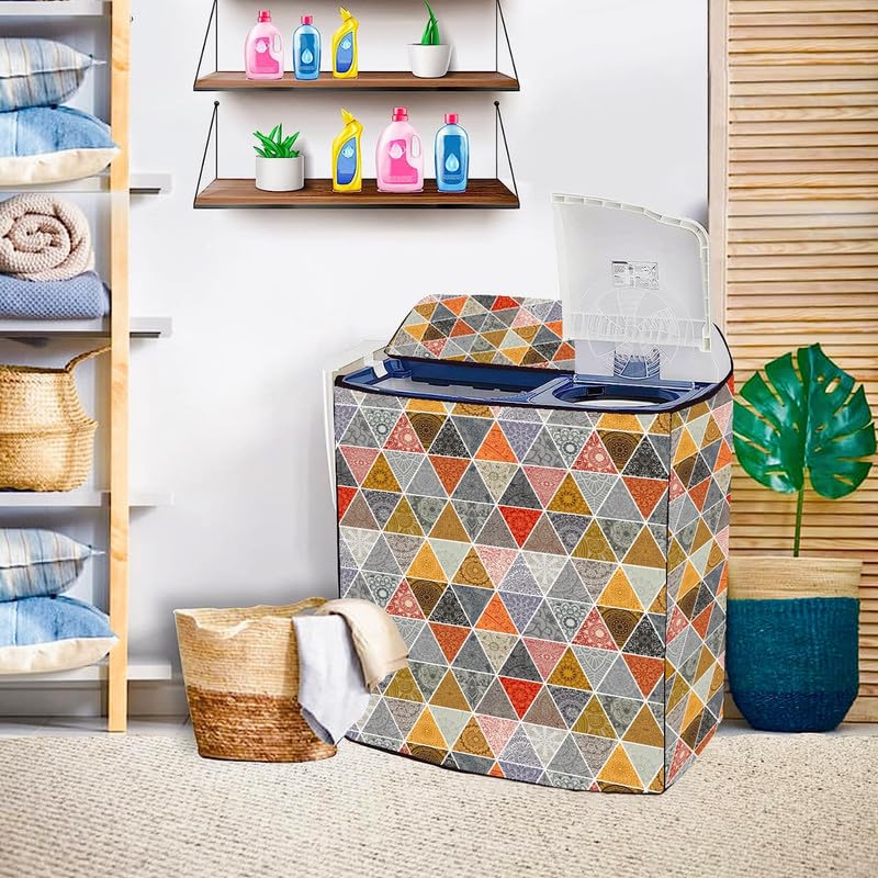 Image of PVC Semi Automatic Washing Machine Cover Suitable For Samsung, Lg, Whirlpool 9kg, 9.5kg, 10kg, 10.5kg, 11kg & 11.5kg | Waterproof & Dustproof Cover, Tarbuj Design.