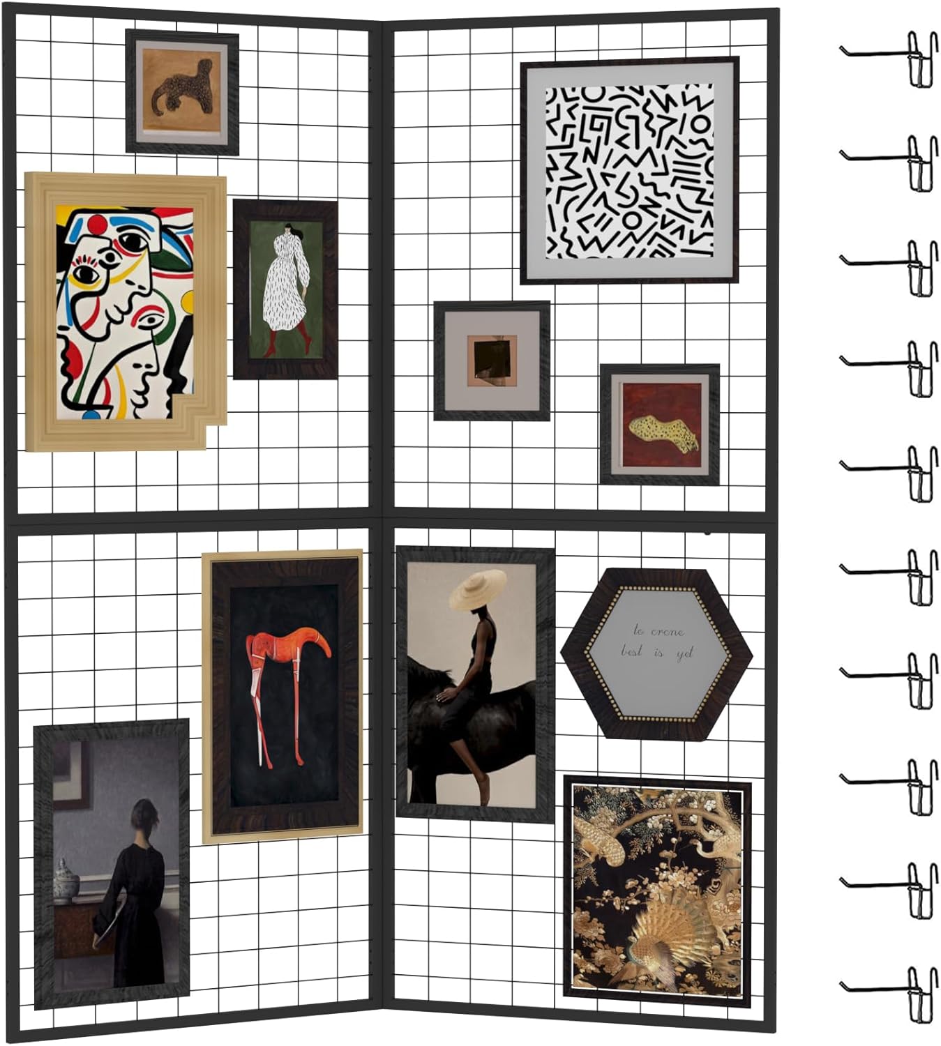 Foldable Grid Wall Panel 2PCS - Portable Heavy Duty Gridwall Display Rack with Detachable Z Unit, Floor Standing for Retail Store, Craft Fair & Pop Up Events