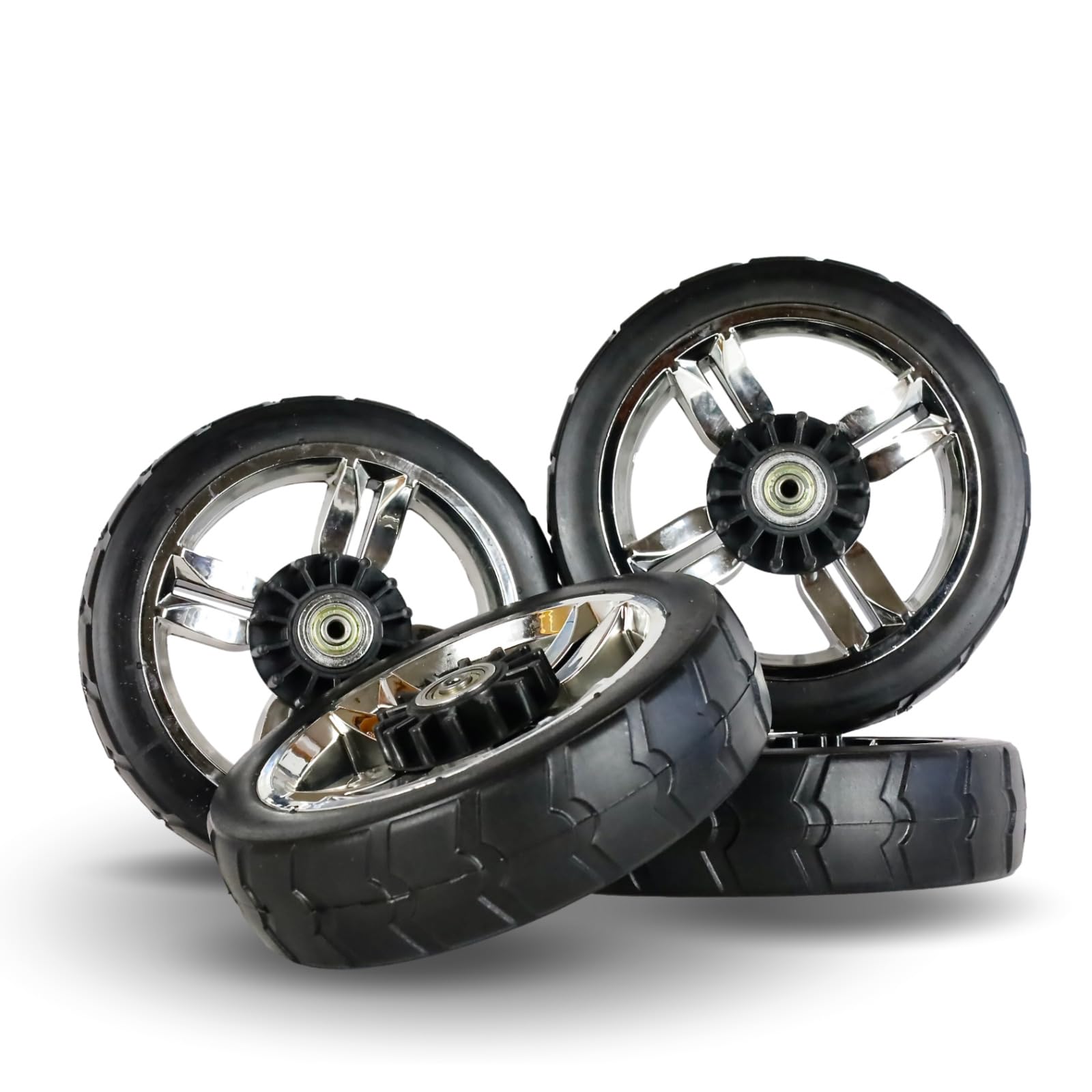 4 x FROSAL Ersatzrad Bollerwagen Leo & Loki Rad PU pannensicher Bremse Fuxtec Kesser