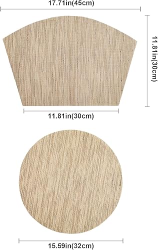 Miniatura 2 de ZOXILEN - Juego de 5 manteles individuales redondos de cuña con centro de mesa, manteles individuales redondos de PVC, poliéster, resistentes al