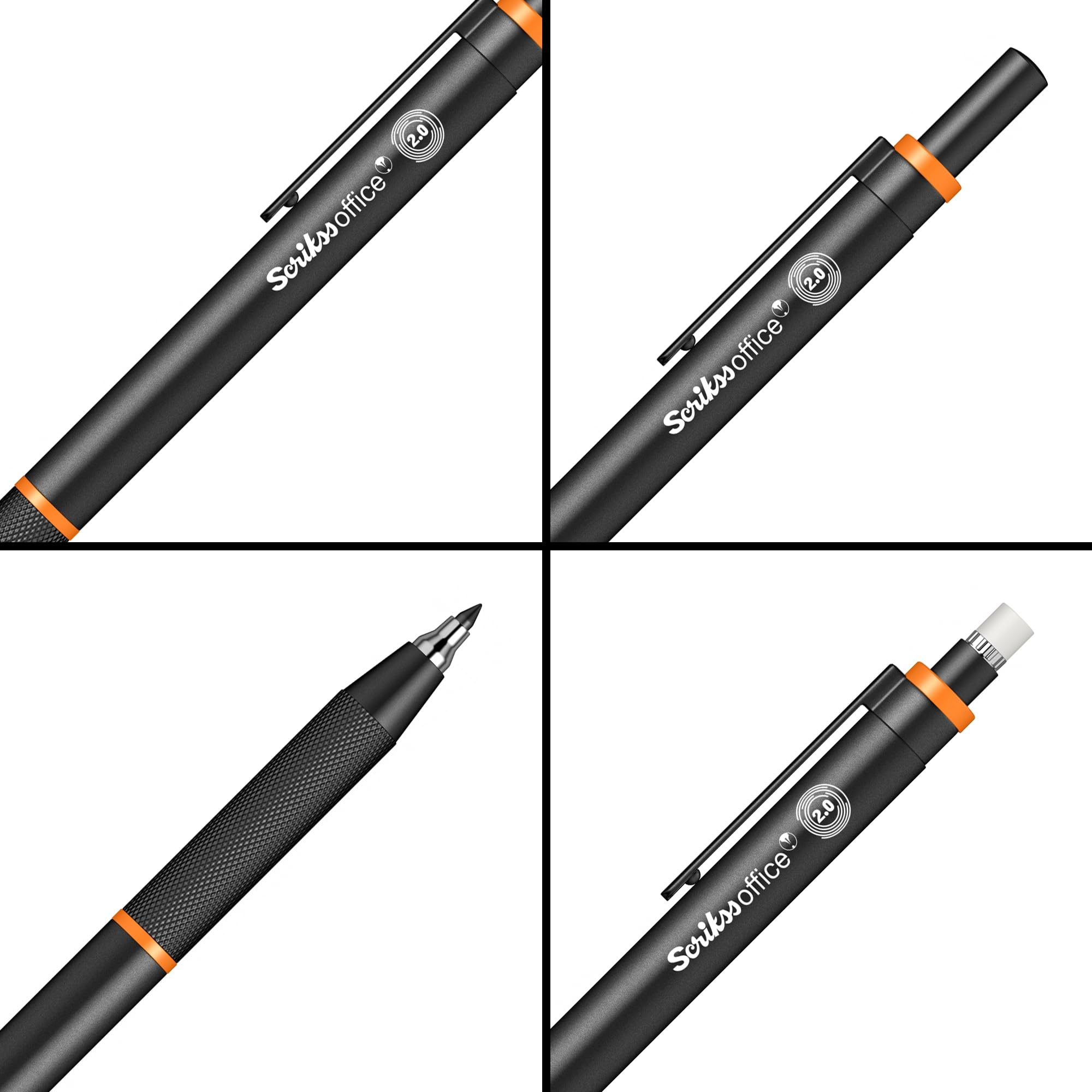 Scrikss Ołówek mechaniczny Twist Black Line BT (pomarańczowy, 2,0 mm)