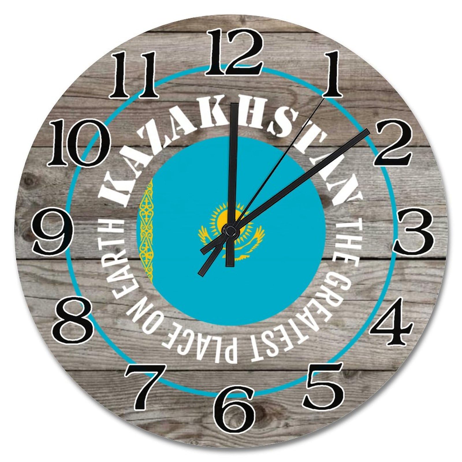 Horloge murale Kazakhstan vintage décoration murale silencieuse 25cm