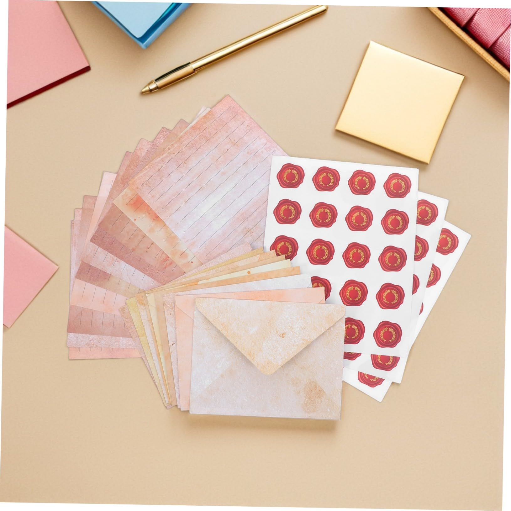 Operitacx 100sätze Retro-briefpapier-set mit Umschlägen Liniertem Papier im Vintage-stil für Handgeschriebene Briefe und Notizen Dekoratives Notizpapier