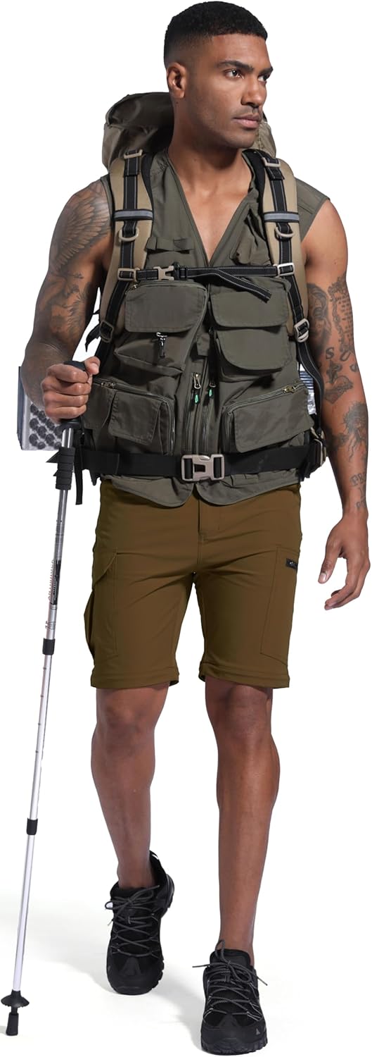 Men's Lightweight Hiking Cargo Work Pants Quick Dry Water Resistant Fishing Travel Climbing Outdoor Stretch Pants