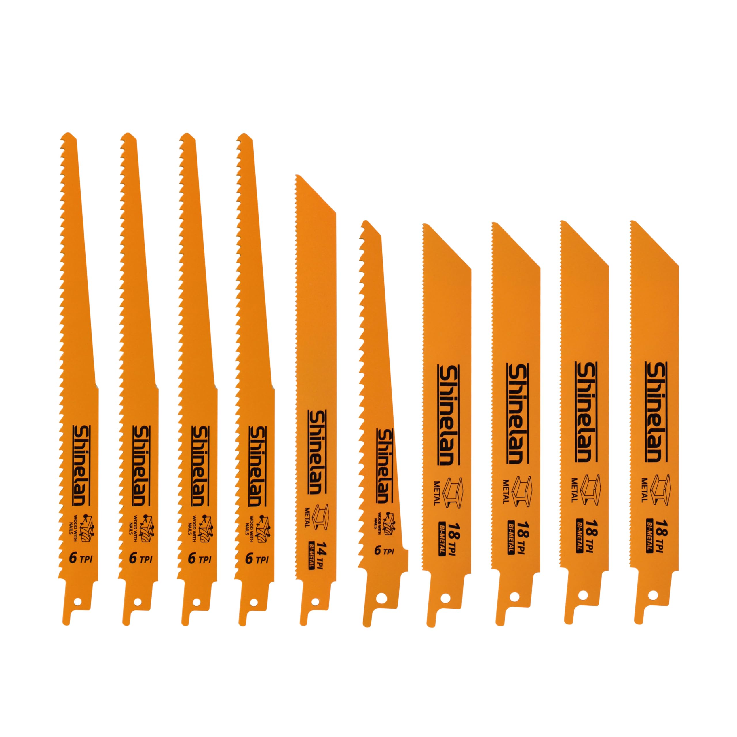 DW4898 Reciprocating Saw Blades for DEWALT Various Sizes, 10 Piece Set