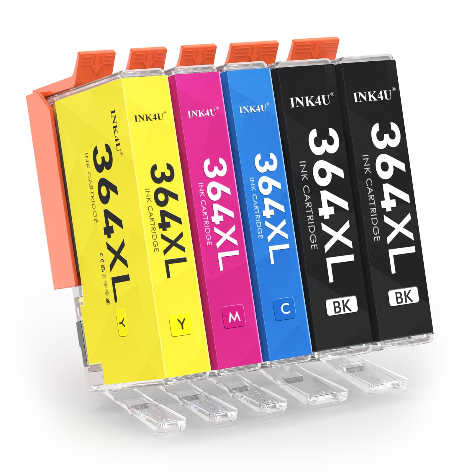 INK4U 364XL Cartucce Compatibili per HP 364 XL Cartucce d'inchiostro per Photosmart 5520 5510 5522 6520 7520 6510 Deskjet 3520 3070A Officejet 4620 4622 (2 Nero,1 Ciano,1 Magenta,1 Giallo)