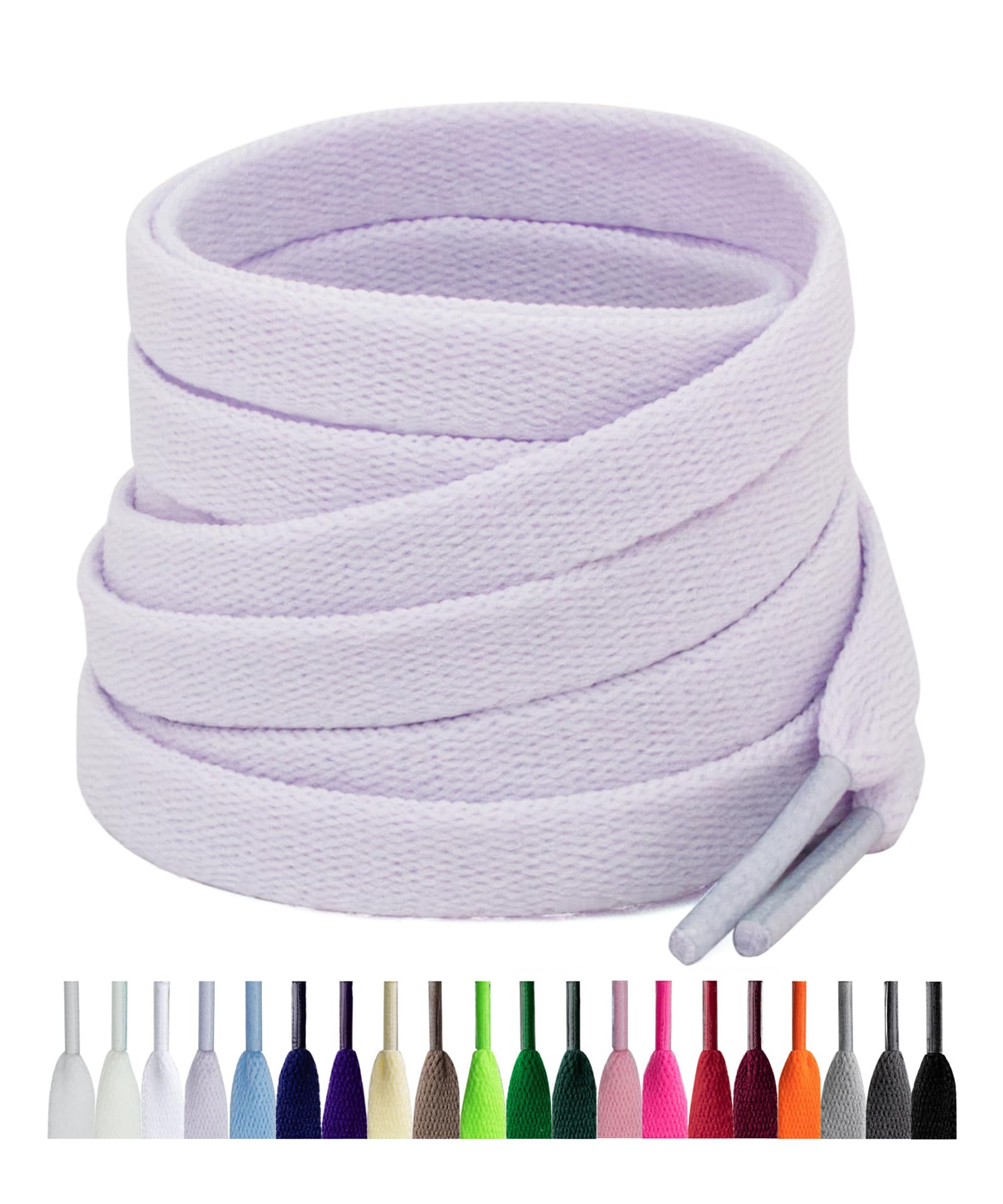 Puzeam 2 Paar Flache Schnürsenkel für Sneaker, (8 mm Breite) Ersatz Schuhbänder für Freizeitschuhe, Sportschuhe, Turnschuhe