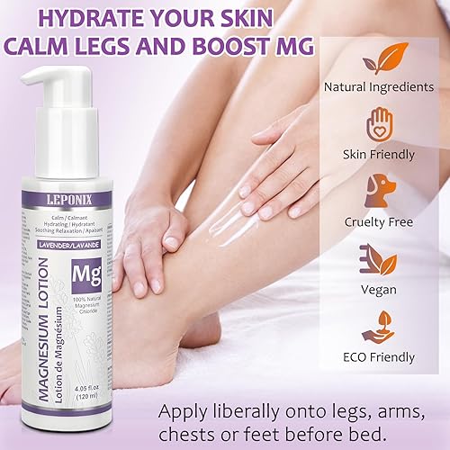 Miniatura 7 de Loción de magnesio para el sueño y la recuperación muscular, loción tópica calmante de magnesio para calambres en las piernas, comodidad en las