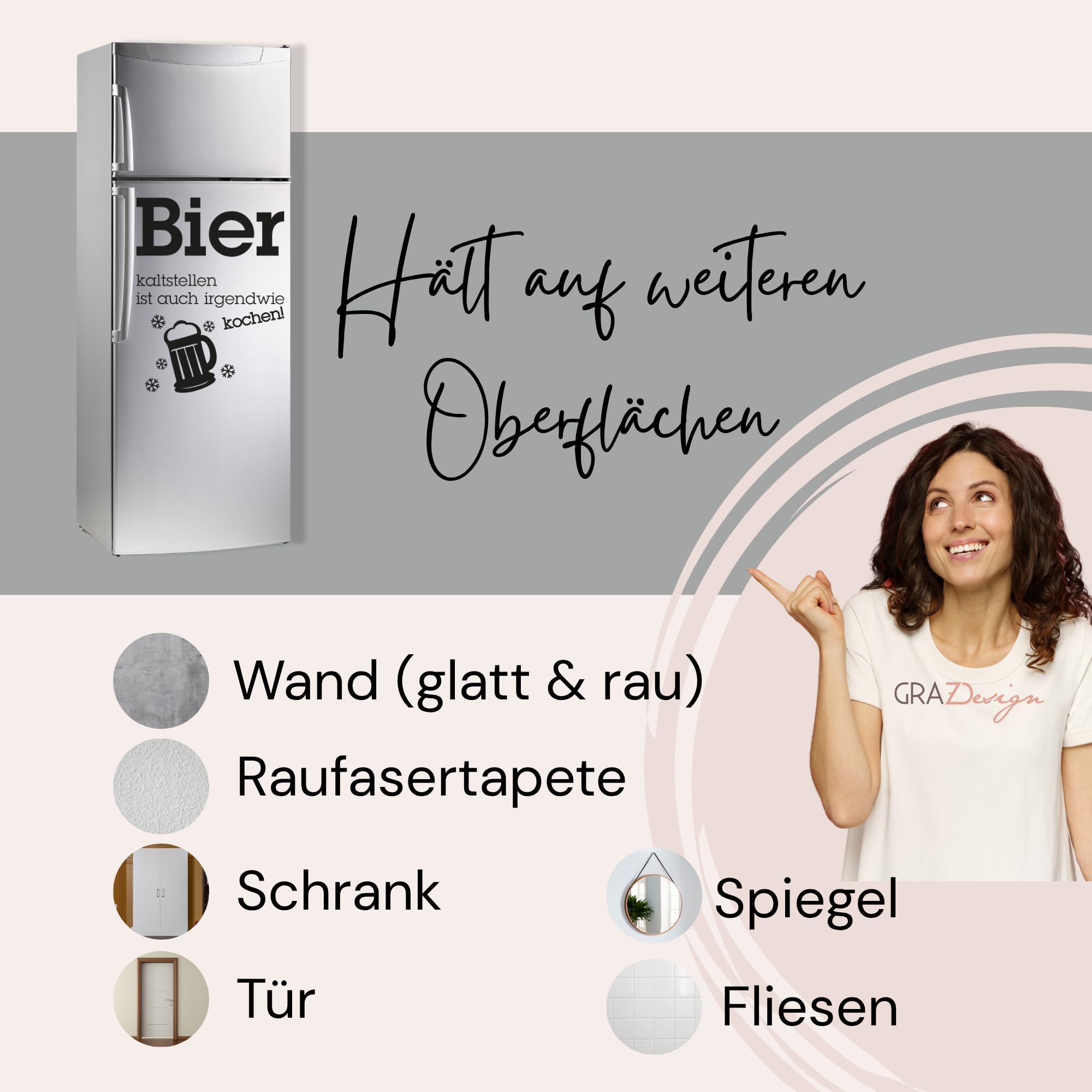 GRAZDesign Wandtattoo 'Prost' Für Küche & Bar – Selbstklebender Aufkleber In Silbergrau