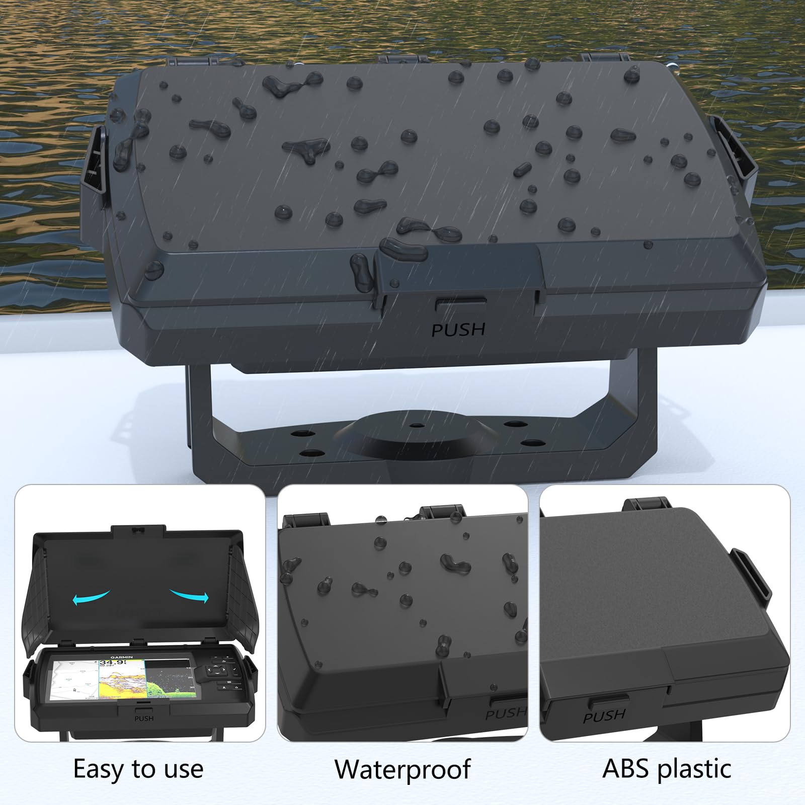Pare-soleil pour Garmin Striker Vivid 7cv/7sv & Garmin Striker 7cv/7sv Fish Finder, ABS Protection d'écran anti-éblouissement, pliable contre les intempéries et le soleil