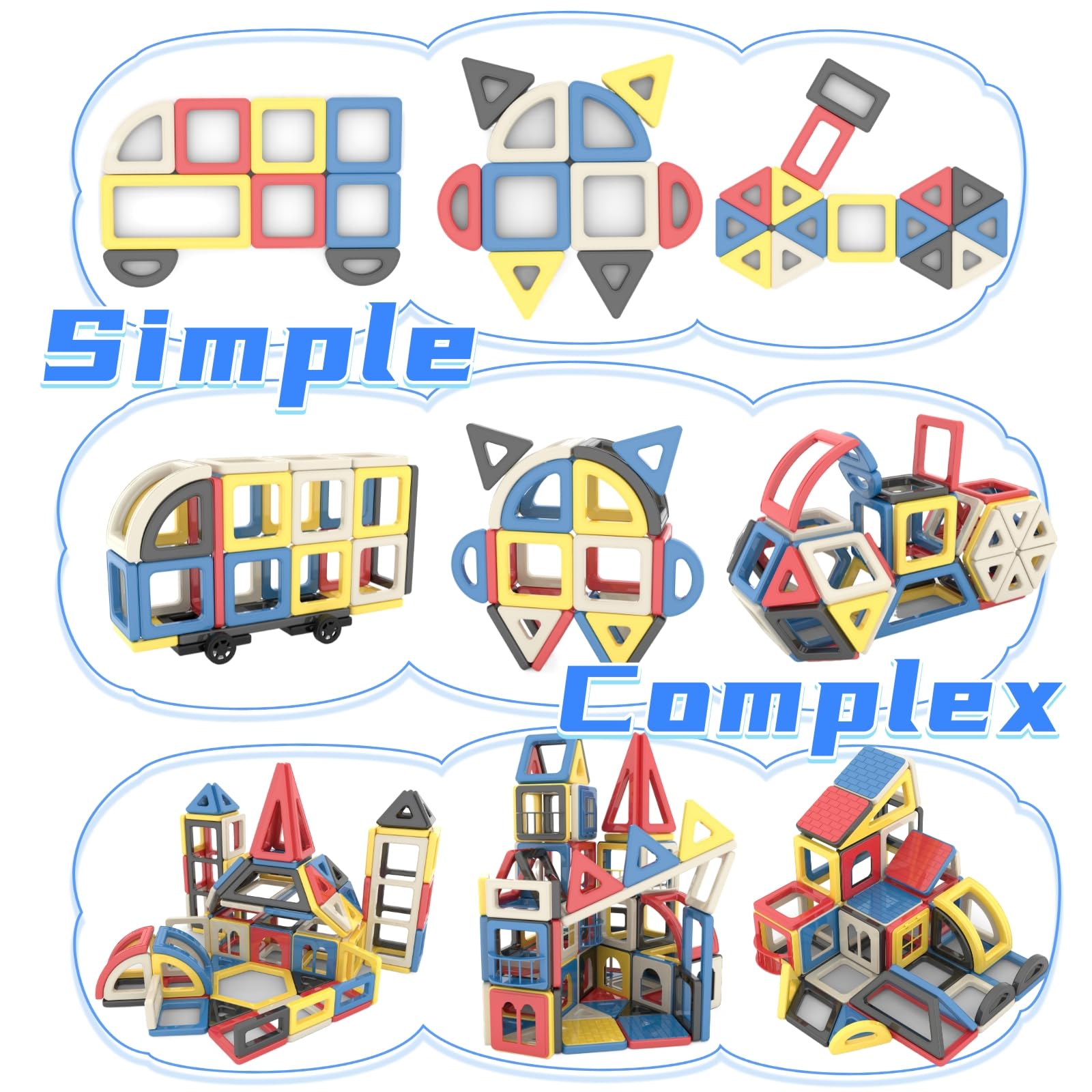 ASOK Mini Size 169PCS Magnetic Building Blocks Educational STEM Construction Kids Toys for 3+ 4 5 6 7 8 Boys Girls - Image 4