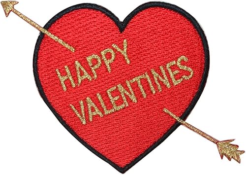 ID 3239 Happy corazón de San Valentín parche amor flecha bordado hierro en Applique