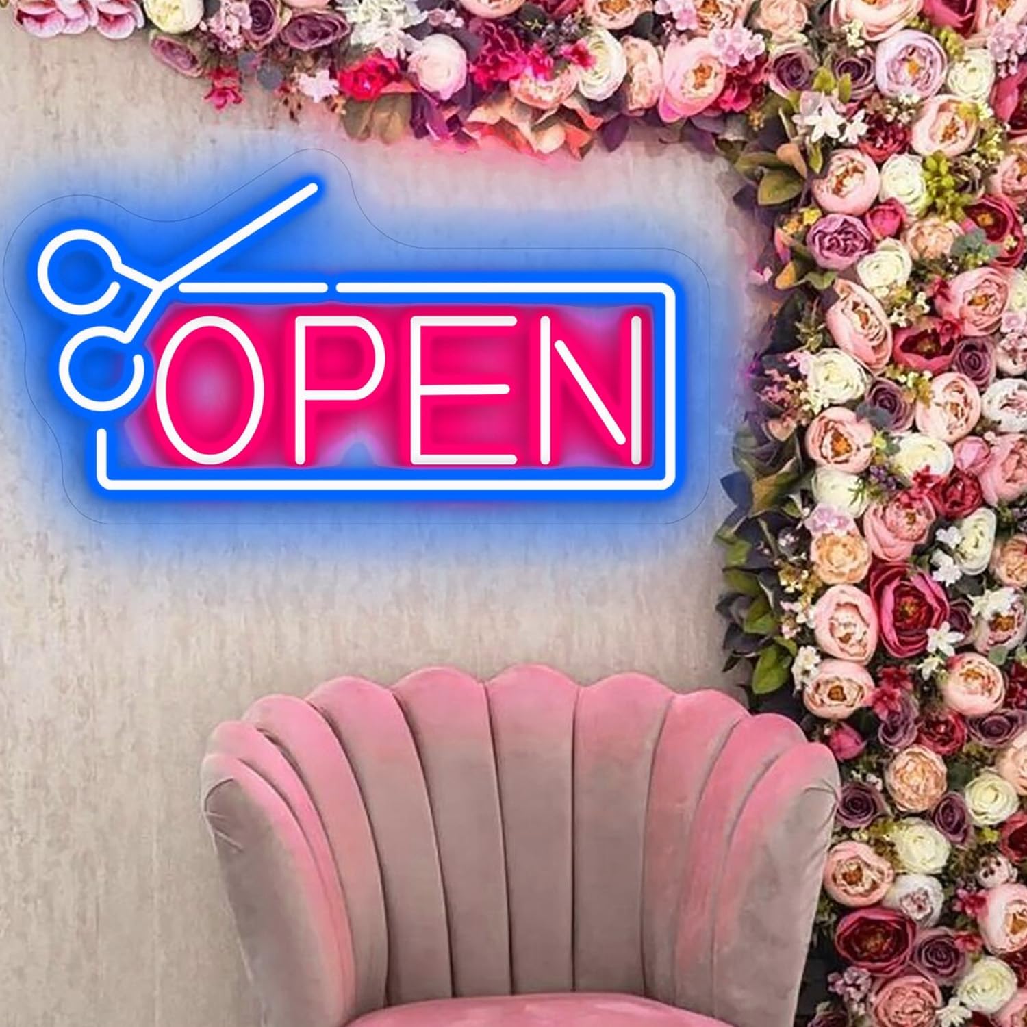 Open LED Neon Sign,Hair Salon Openning Sign,Welcome Sign For Salons,Wall Decoration,Led Art,Barber Shop Neon Night Lights,Personalized Gifts — image 1