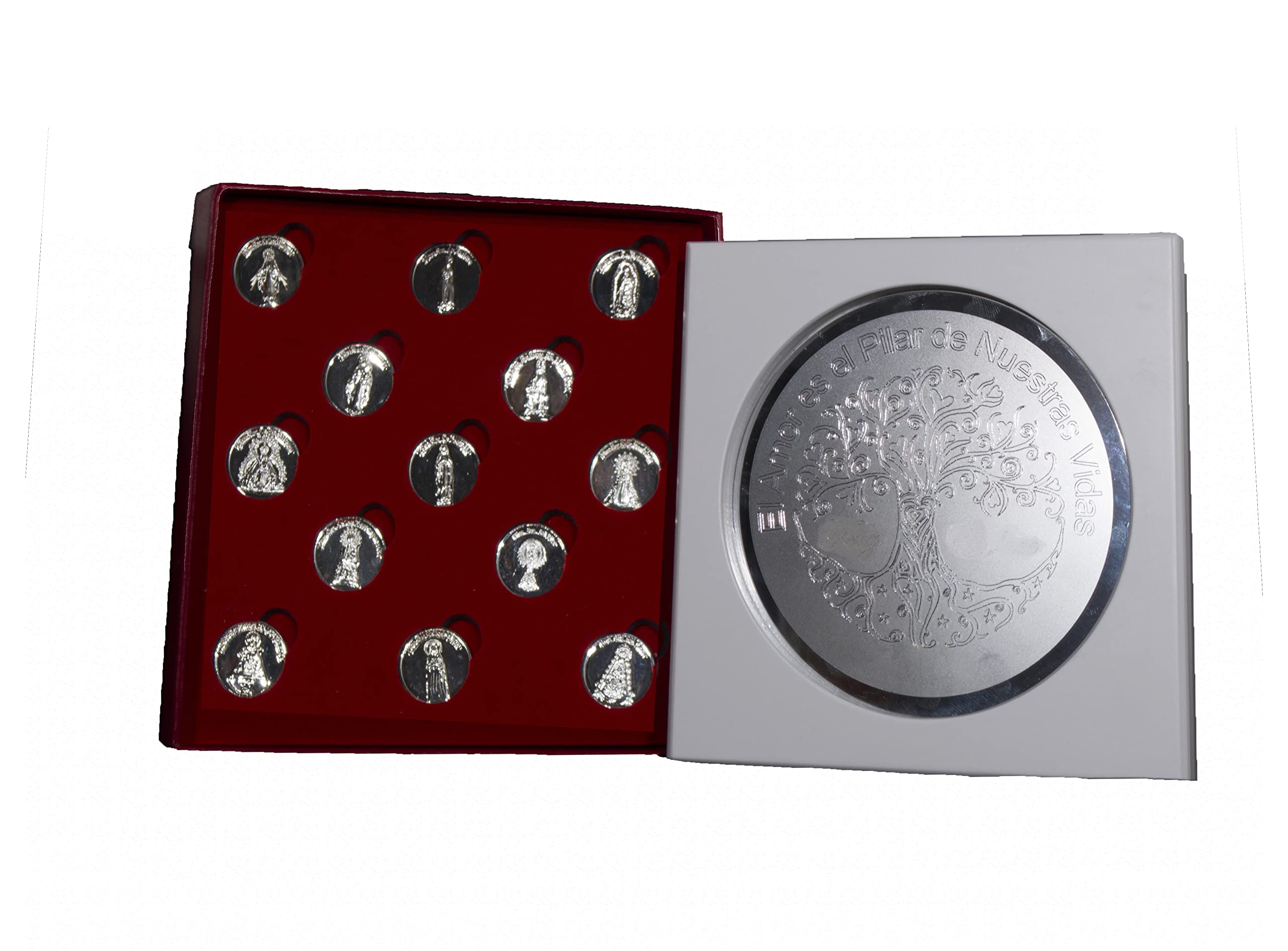 DOCOLASTRA Arras de Boda de Nuestras Virgenes con Bandeja Convertible en Placa de Recuerdo,Personalizable.Elige tu opción.