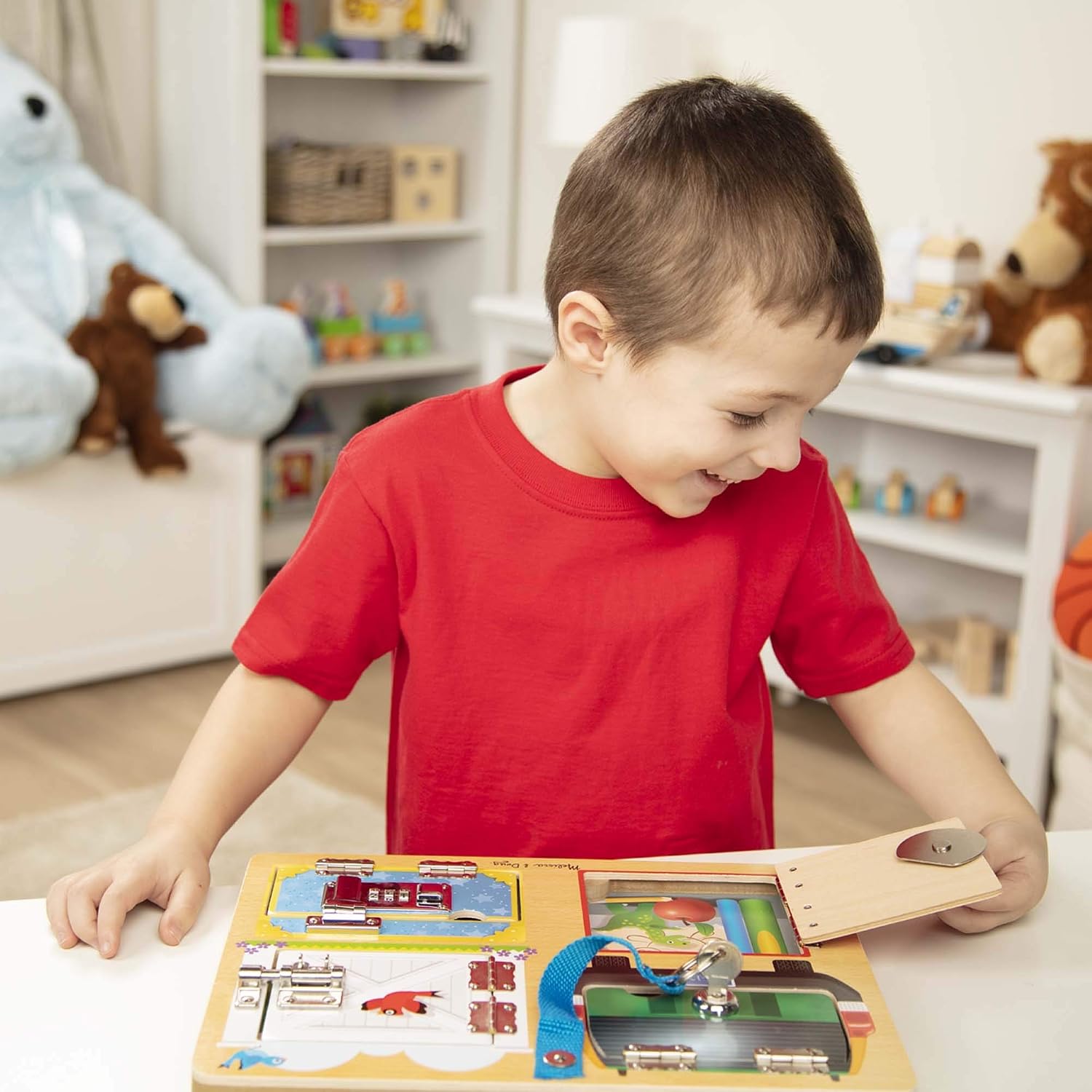 Melissa & Doug Lock and Latch Board Developmental Toy Motor Skills 3+ Gift for Boy or Girl