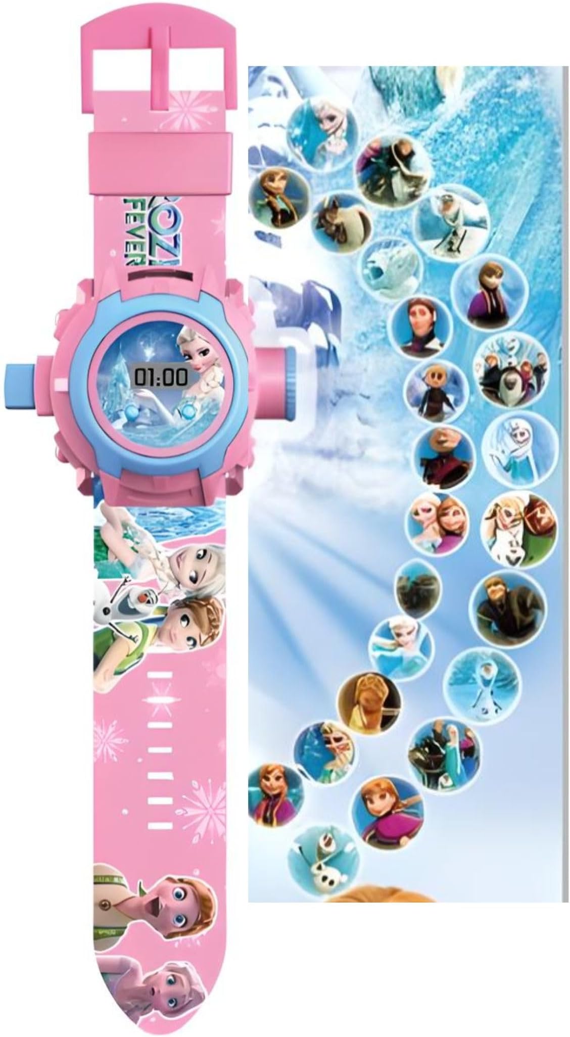 â„¢ 24 Images Projector Watch Digital Wrist Watch for Boys and Girls Spiderman Ironman Super man Doraemon Captain america barbie and More (Frozen-)