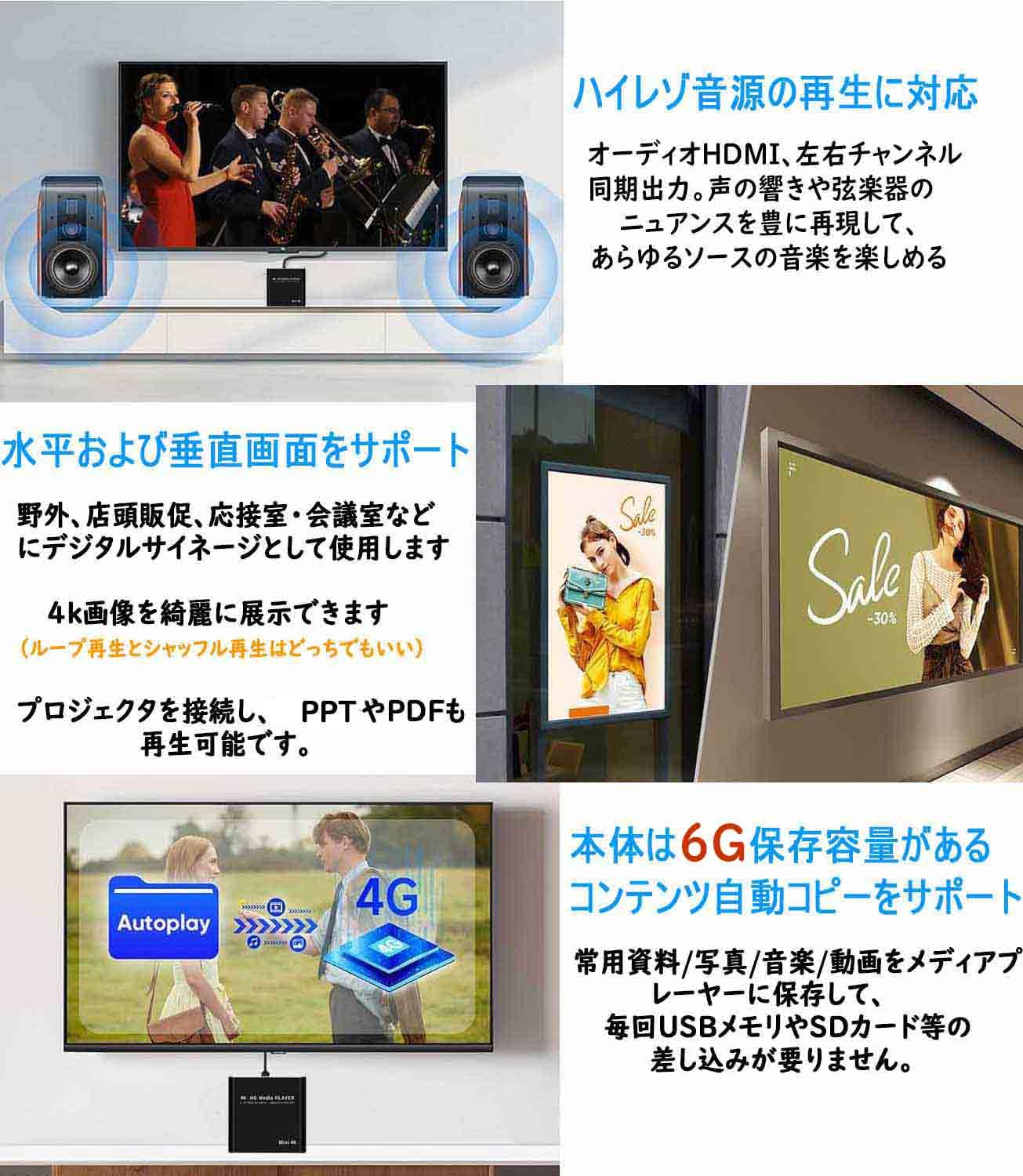 Amazon | メディアプレーヤー 4Kマルチメディアプレーヤー 最大解像度