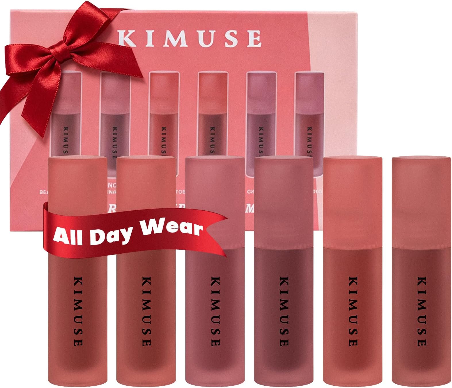 Water Gel Lip Tint 6 Colors Set, Highly Pigmented Long Lasting Moisturizing Glossy Lip Tint Stains, Hydrate Lightweight Lip Gloss Makeup