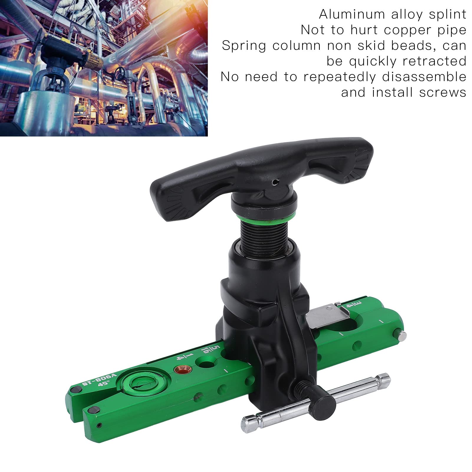 Hilitand Herramienta de Abocardado de 45 Grados, Expansor de Tubo Tipo Cono Excéntrico, Herramienta de Refrigeración de Aire Acondicionado para Tuberías de 1/4-3/4 Pulgadas