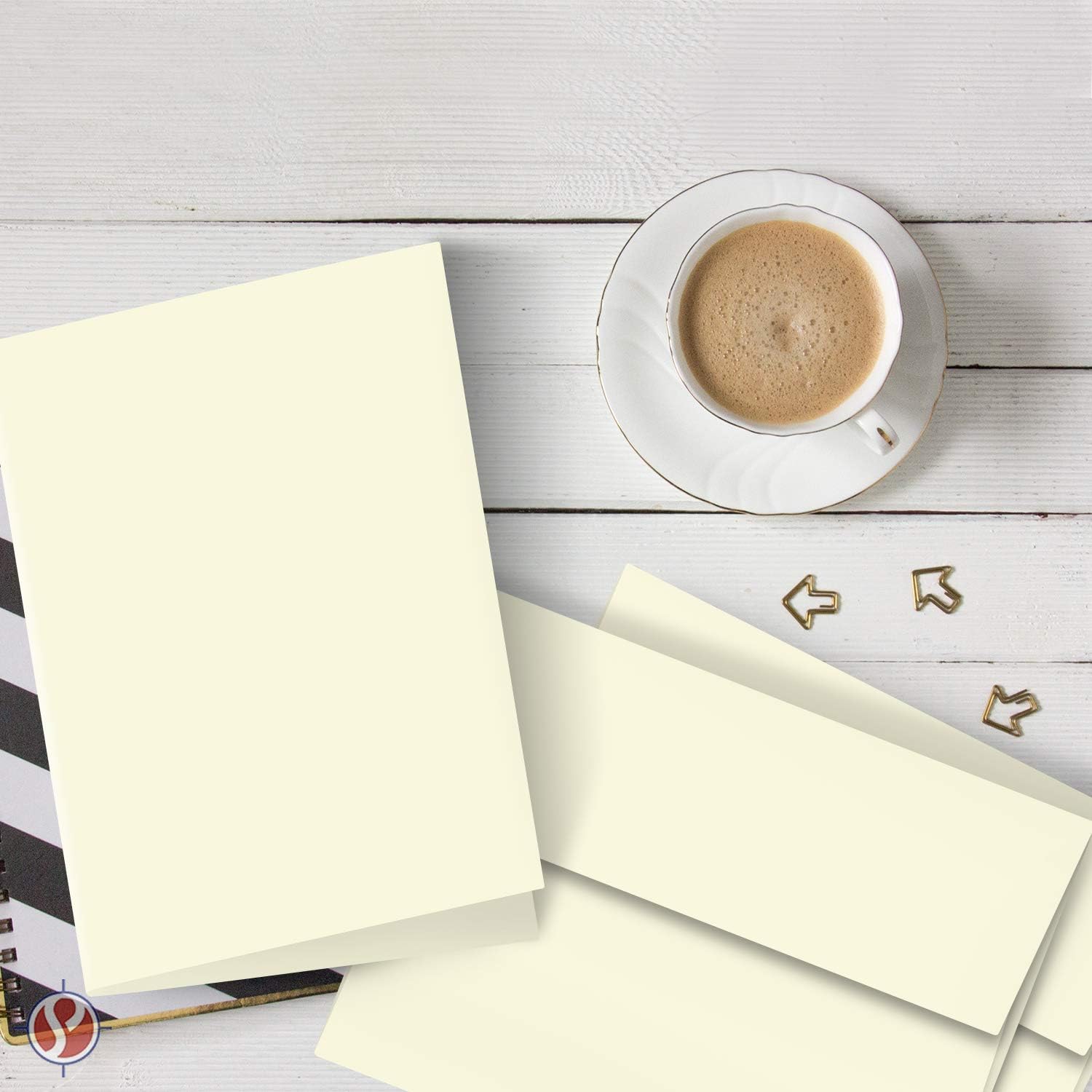 A6 Blank Cream Folding Greeting Cards | 4.5 x 6 Inches (When Folded) | Durable and Thick 80lb (216gsm) Card Stock | 50 Cards and Envelopes per Pack