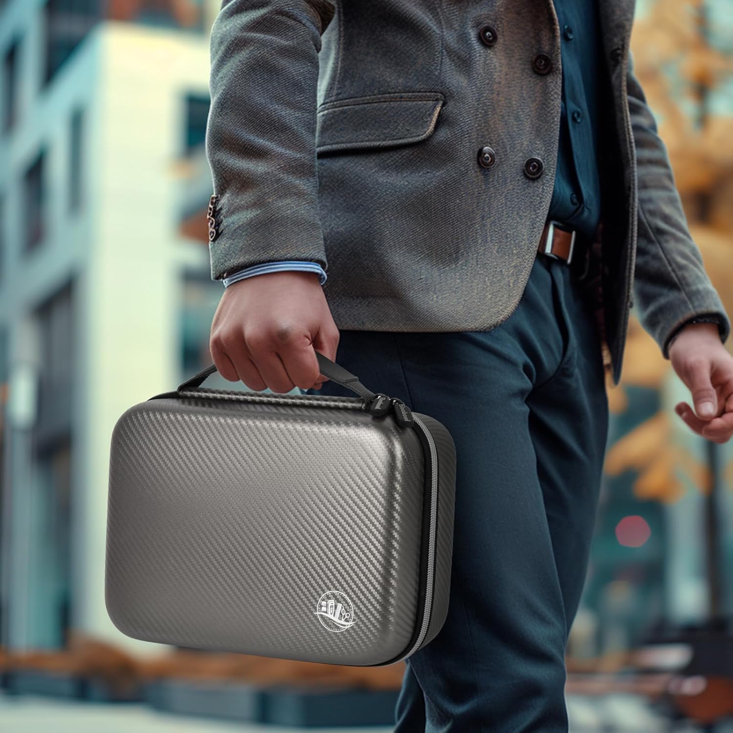 Boobowl Barber Accessories Bag for Clippers and Supplies, Mens Hair Trimmers Box, Portable Storage Organizer for Hair Cutting, Guard Grooming Kit and Barbers Supplies (Bag Only) (Dark Grey)