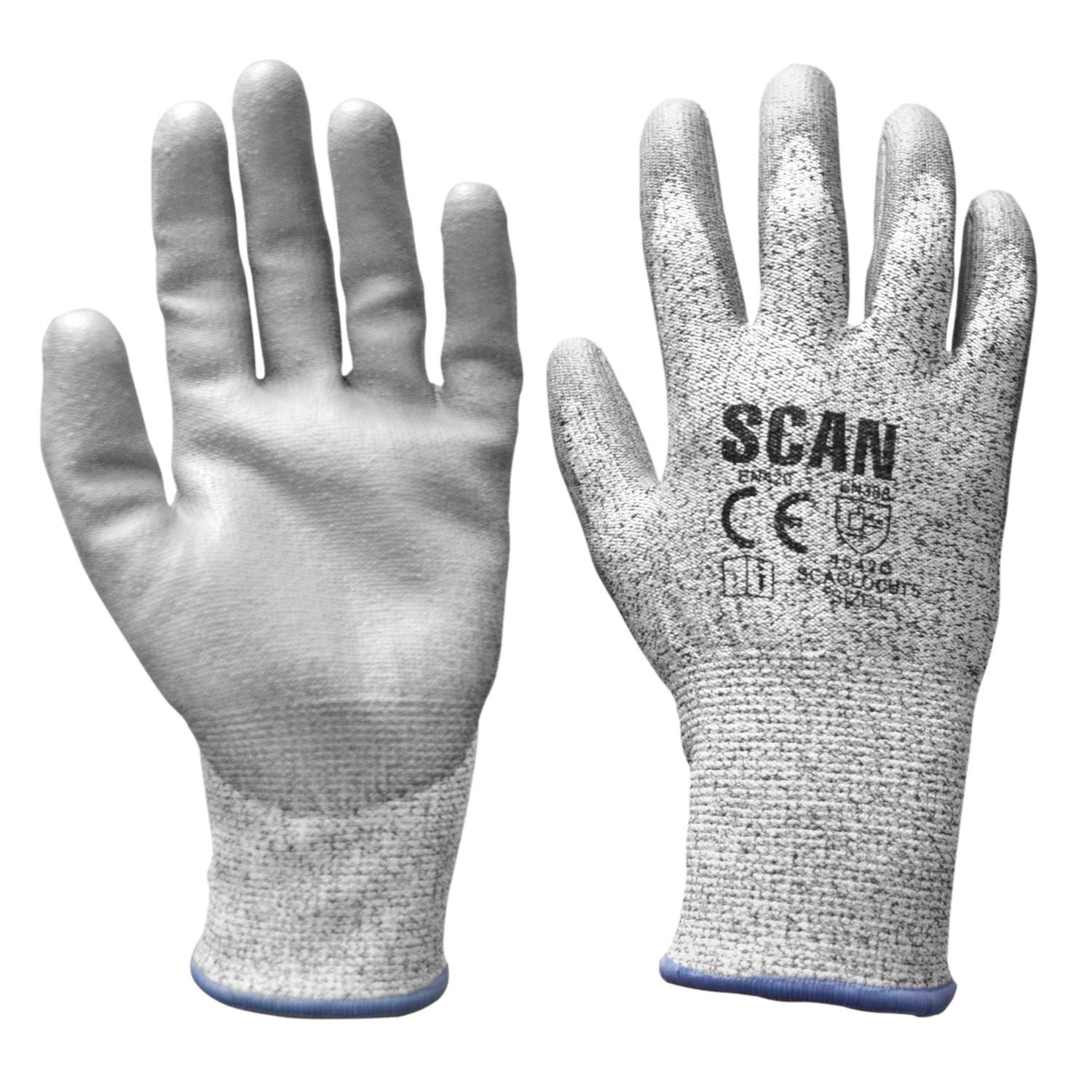 Gants coupe 5 SCAN GLOCUT5 taille XL en PU gris pour vos travaux de vitrerie