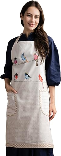 Miniatura 74 de Maison d' Hermine Delantal 100% de algodón para mujeres con bolsillo de cocina delantal de chef para hombres Cocinar Jardinería Servidor Camarera 19