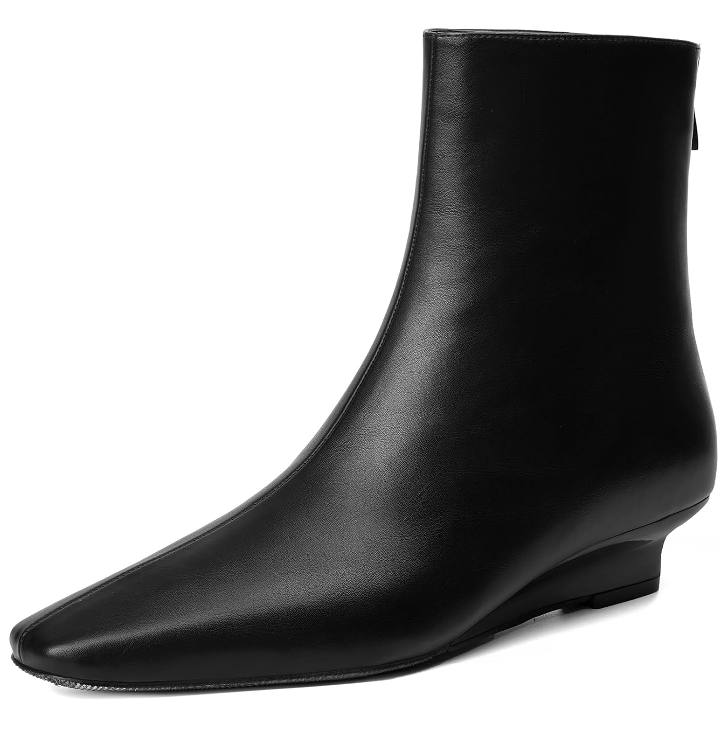 Beauty Cry Womens Booties Low Heel Ankle Boots Square Toe Back Zipper Short Boots