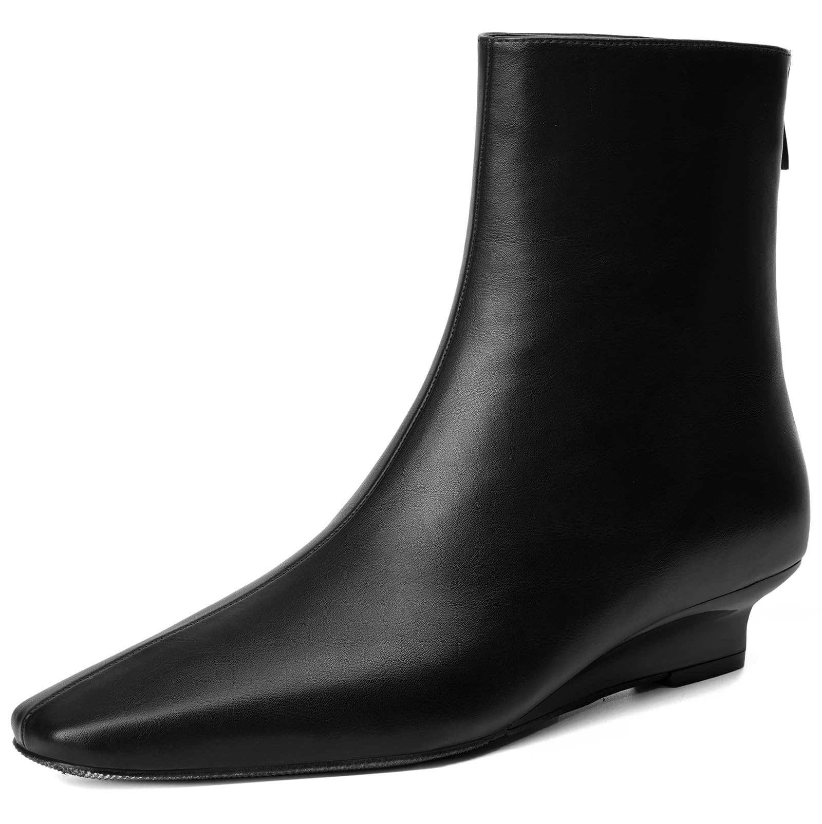 Beauty Cry Womens Booties Low Heel Ankle Boots Square Toe Back Zipper Short Boots