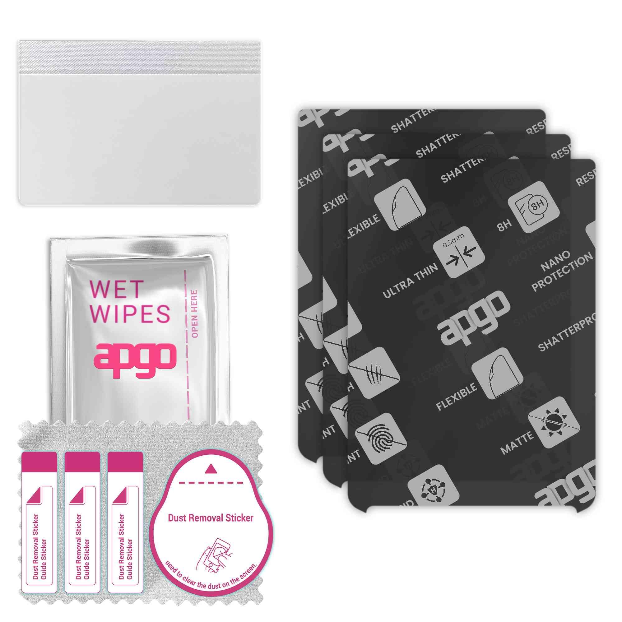 3x apgo MATTE Hybrydowe MATOWE szkło ochronne do POCKETBOOK InkPad Color 3, elastyczne szkło nano, doskonała alternatywa dla szkła hartowanego, odporne na zarysowania, pełny klej