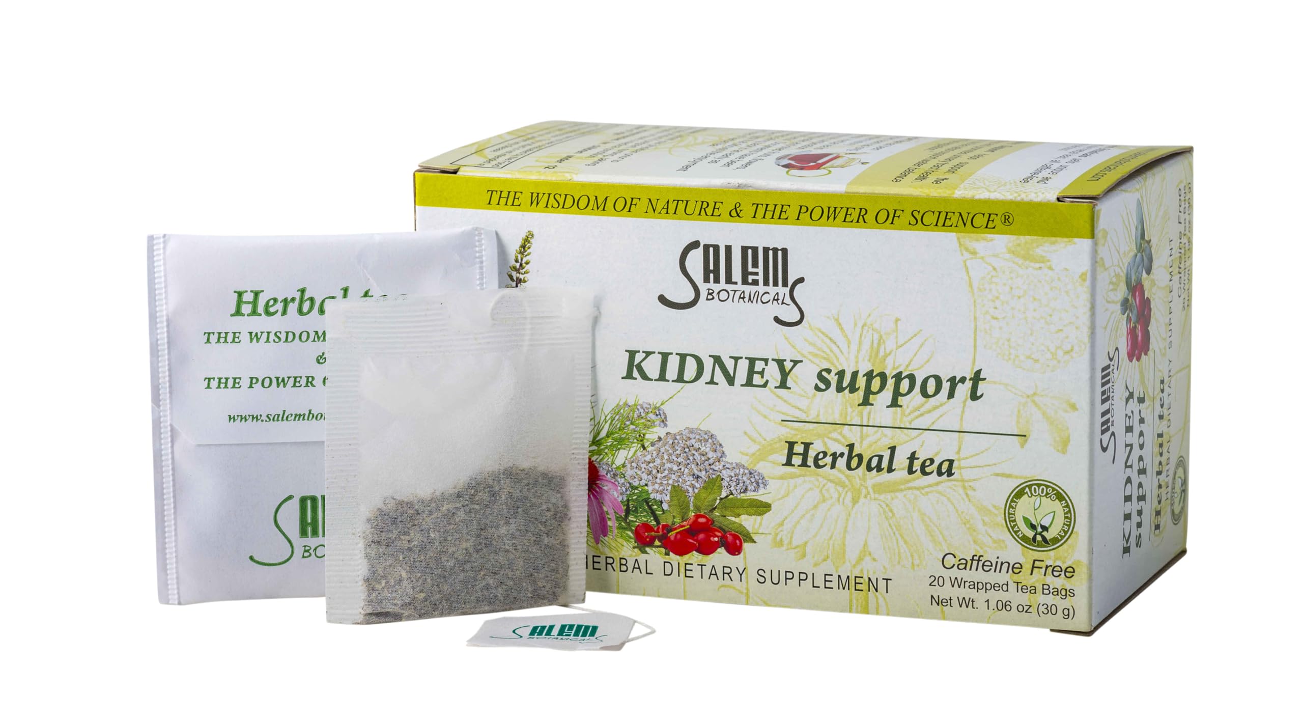 Kidney Support Tea - Herbal Blend for Kidney & Urinary Tract Health | Promotes Detox & Fluid Balance | Caffeine-Free - 20 Tea Bags