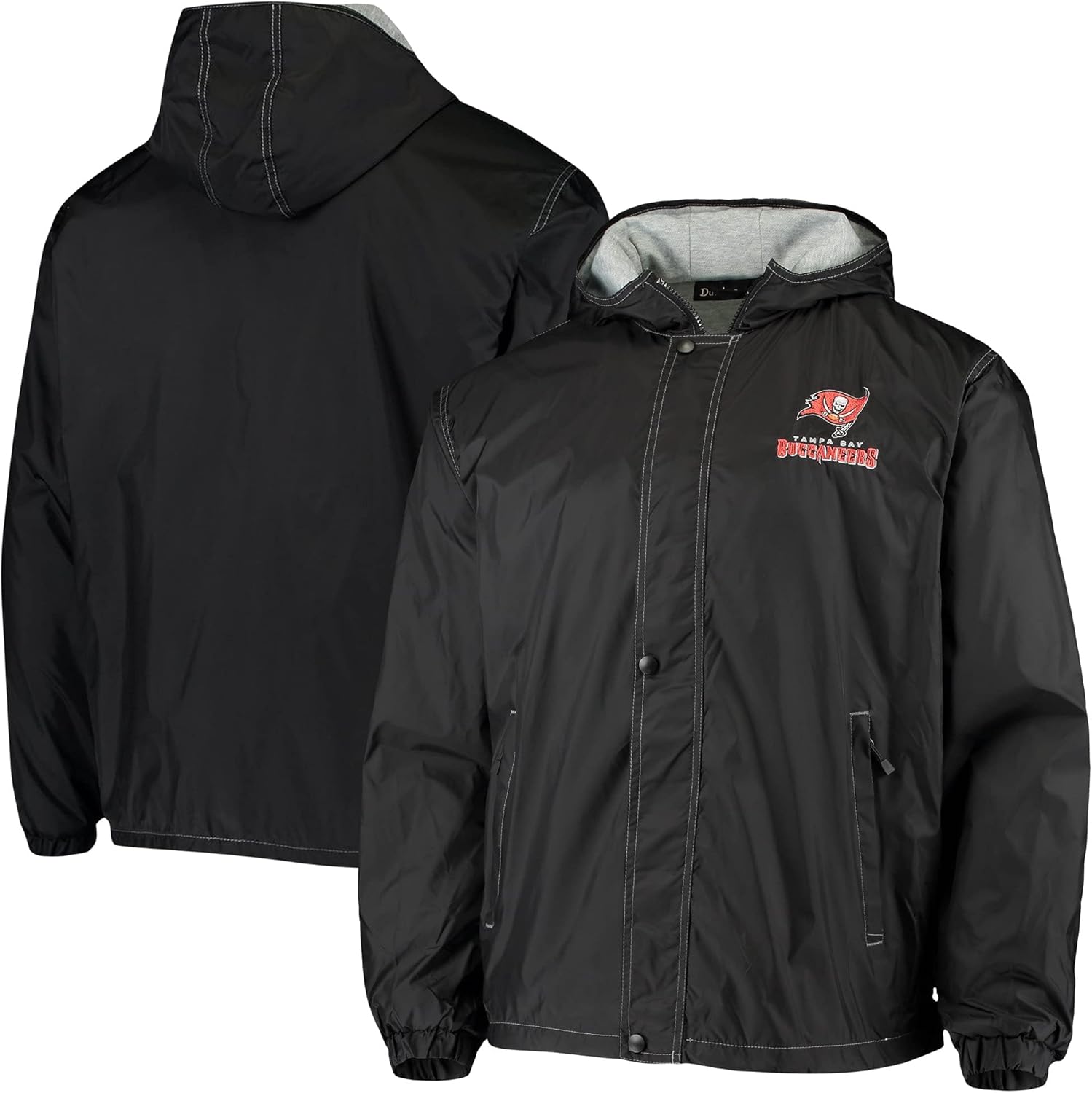 Dunbrooke Legacy Tampa Bay Buccaneers, Full‐Zip Jacket Men’s Hooded Midweight Wind & Water Resistant Outerwear, Black, 2XL