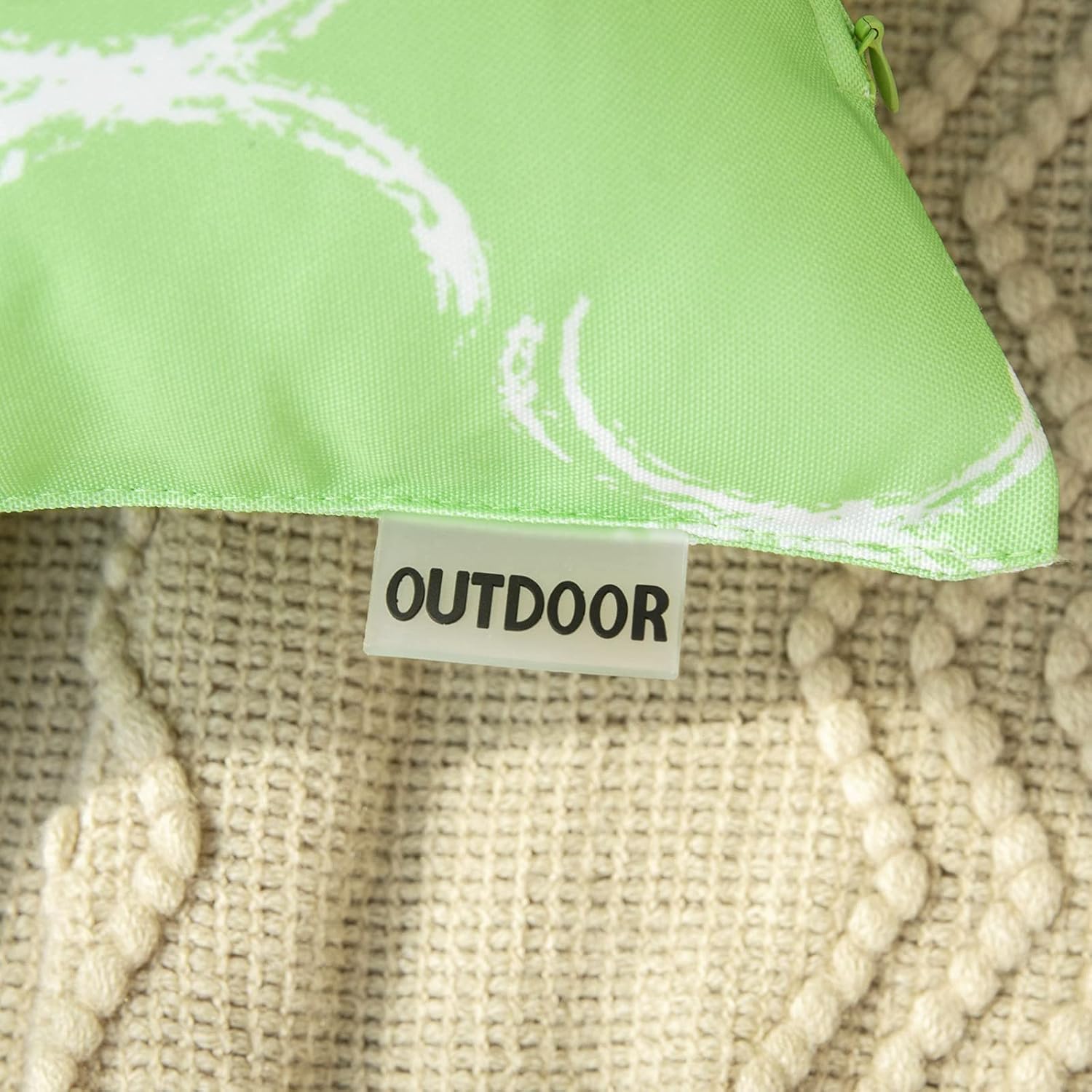 MIULEE Outdoor Waterproof Throw Pillow Covers Decorative Morocco Geometric Floral Pattern Square Pillowcases Cushion Shell Sham for Patio Garden Couch Tent Pack of 2 18x18 Inch, Pale Green