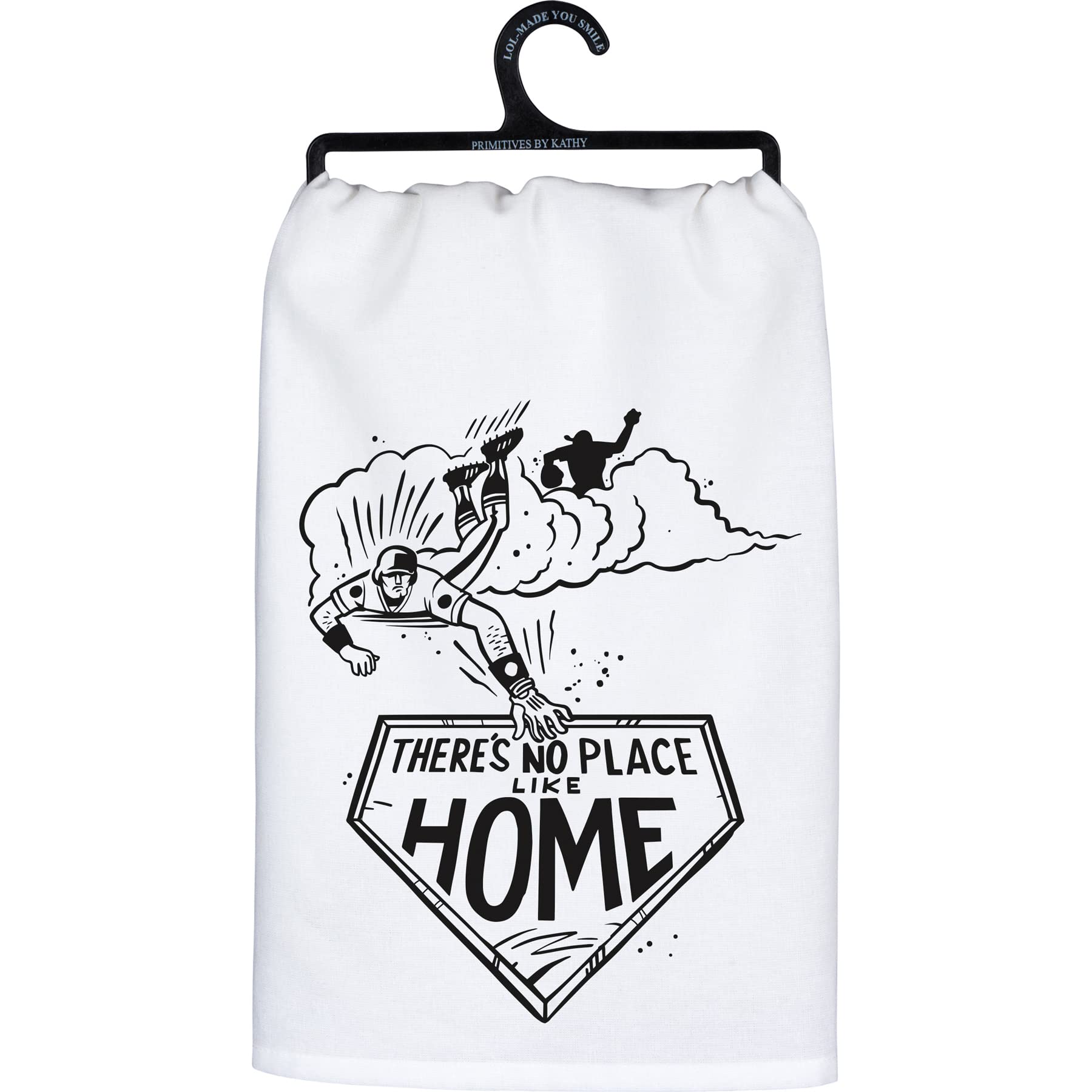 Serviette de cuisine Primitives by Kathy décorative de style rétro blanc et noir