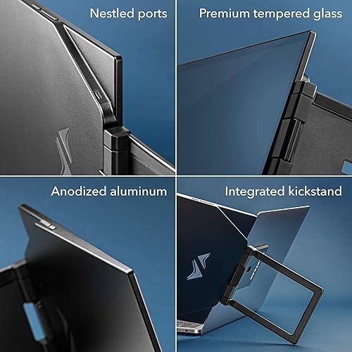 Vista 3 de SideTrak Swivel Pro - Monitor portátil ultra delgado de 13.3 pulgadas, pantallas para laptop FHD IPS 1080p con soporte + bisagra giratoria patentada
