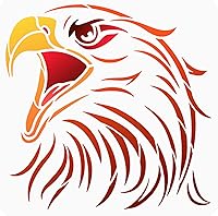 Vista 8 de FINGERINSPIRE Eagle Stencil 11.7x8.3 inch Plastic Fire Eagle Pattern Stencil Bird Animal Wildlife Wall Stencils for Painting Template Reusable
