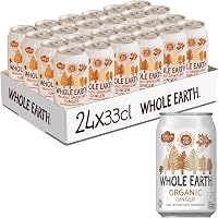 Whole Earth Bibita Frizzante Gassata al gusto Zenzero, Ingredienti Naturali e Biologici