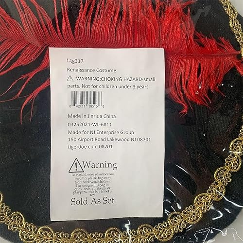 Miniatura 5 de Tigerdoe Sombrero renacentista Sombrero medieval con barba Juego de 2 piezas Disfraz de Minstrel Accesorios de disfraz renacentista