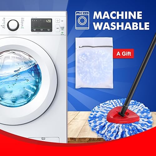 Miniatura 4 de Repuestos de cabezales de fregona para enjuague, sistema de 2 tanques, repuestos de microfibra para limpieza del piso, fácil de reemplazar, paquete